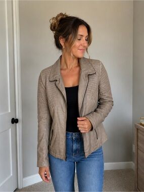Valerie Stevens Faux Leather Jacket Size Large | Classic Moto Style